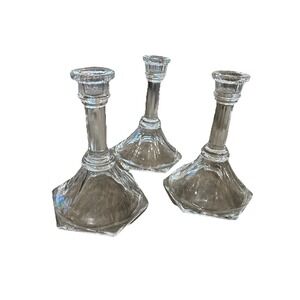 HOMCO USA Vintage Taper Candle Holders Pedestal 6" 3 Piece Set